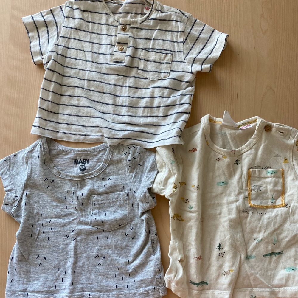 Zara and Cotton On Kids 3-6mo shirts